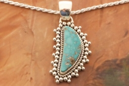 Navajo Artist Artie Yellowhorse Mongolian Turquoise  Pendant